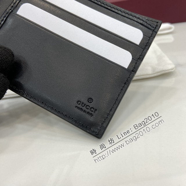 Gucci專櫃古馳最新款經典字母交織圖案男士短夾錢包 jh2646型號：739475
